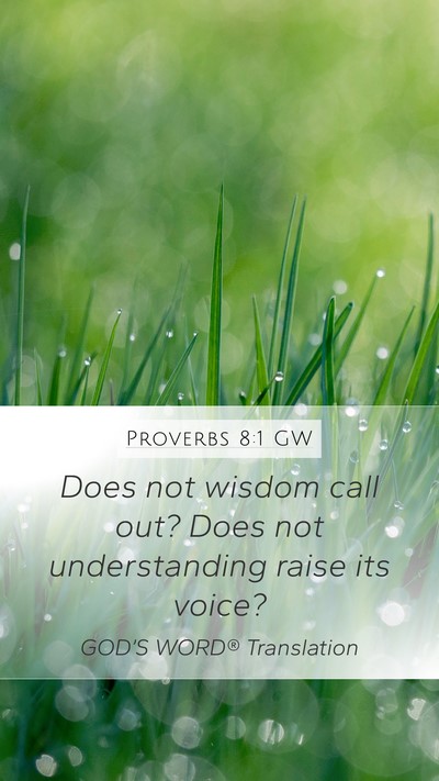 Proverbs 8:1 GW Bible Verse Image