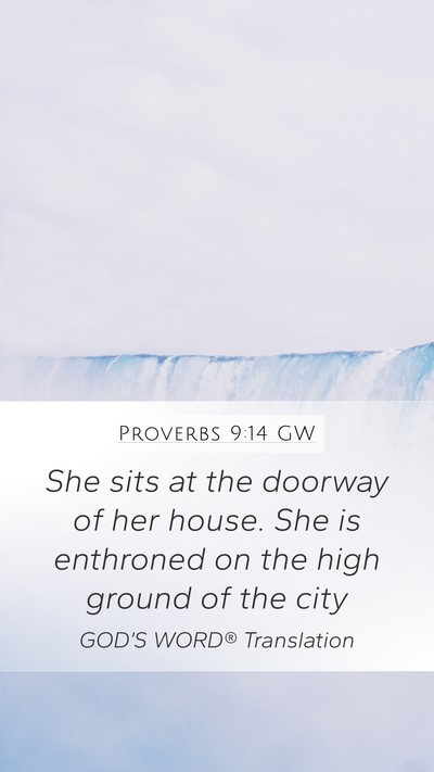 Proverbs 9:14 GW Bible Verse Image