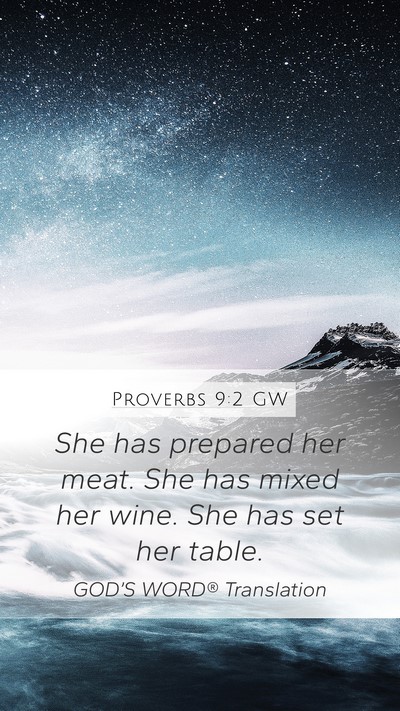 Proverbs 9:2 GW Bible Verse Image