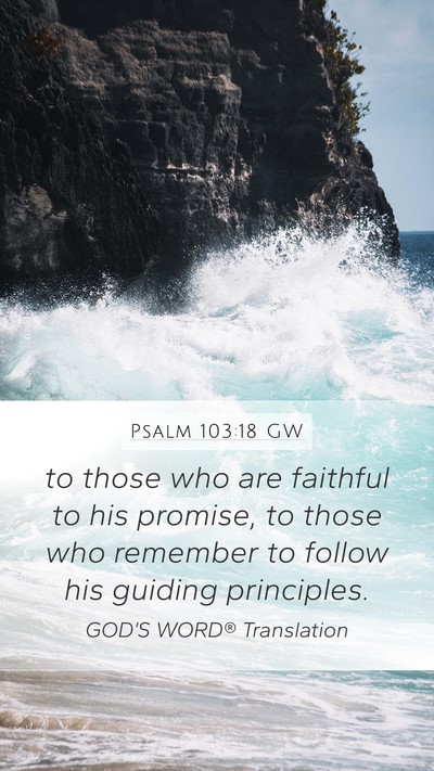 Psalm 103:18 GW Bible Verse Image