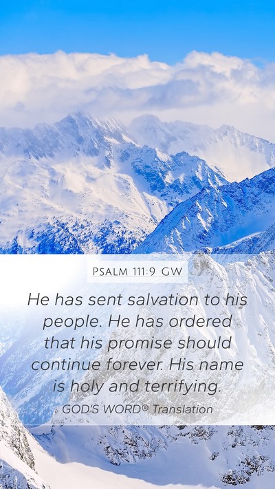 Psalm 111:9 GW Bible Verse Image