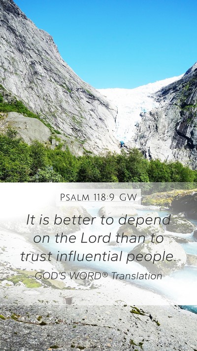 Psalm 118:9 GW Bible Verse Image