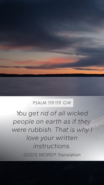 Psalm 119:119 GW Bible Verse Image