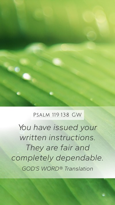 Psalm 119:138 GW Bible Verse Image