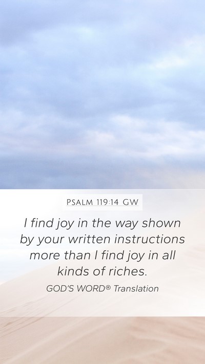 Psalm 119:14 GW Mobile Phone Wallpaper - I find joy in the way shown by your written - Mobile Bible Verse Wallpaper