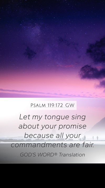 Psalm 119:172 GW Bible Verse Image