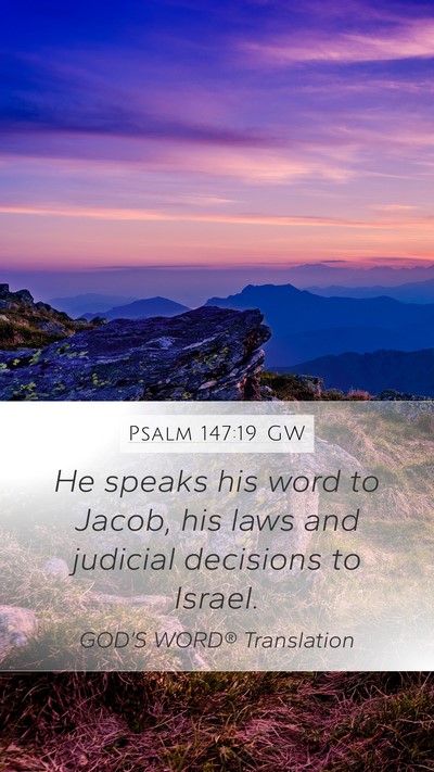 Psalm 147:19 GW Bible Verse Image