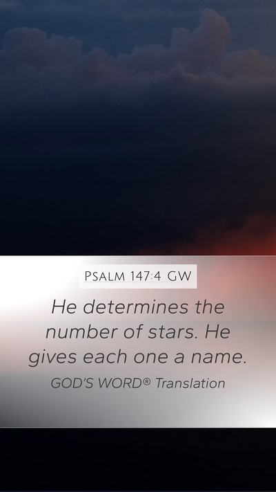 Psalm 147:4 GW Bible Verse Image