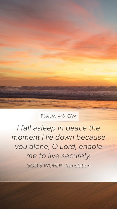 Psalm 4:8 GW Bible Verse Image