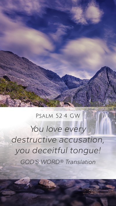 Psalm 52:4 GW Bible Verse Image