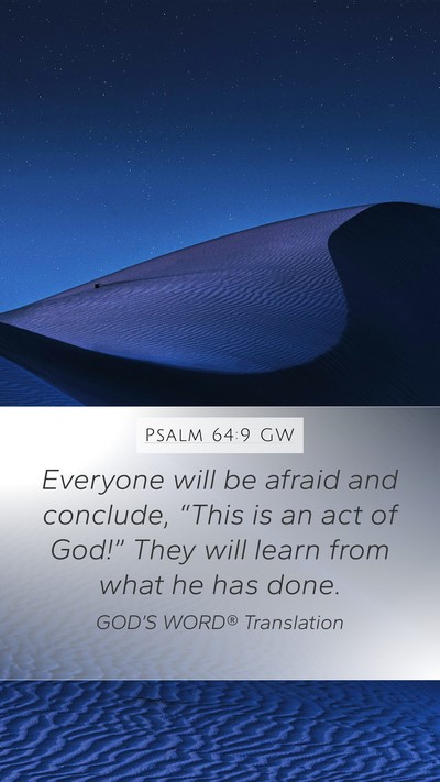 Psalm 64:9 GW Bible Verse Image