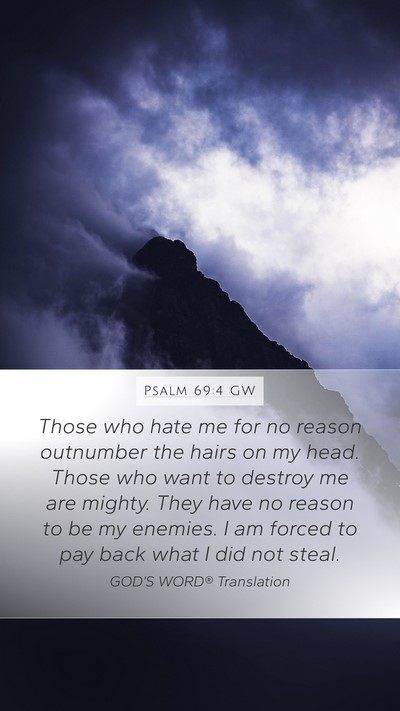Psalm 69:4 GW Bible Verse Image