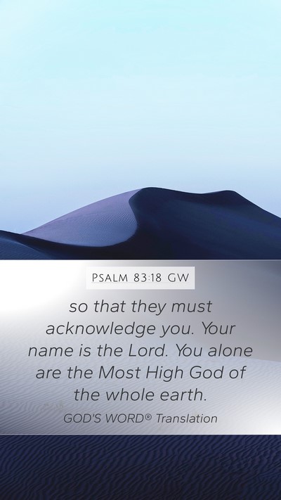 Psalm 83:18 GW Bible Verse Image