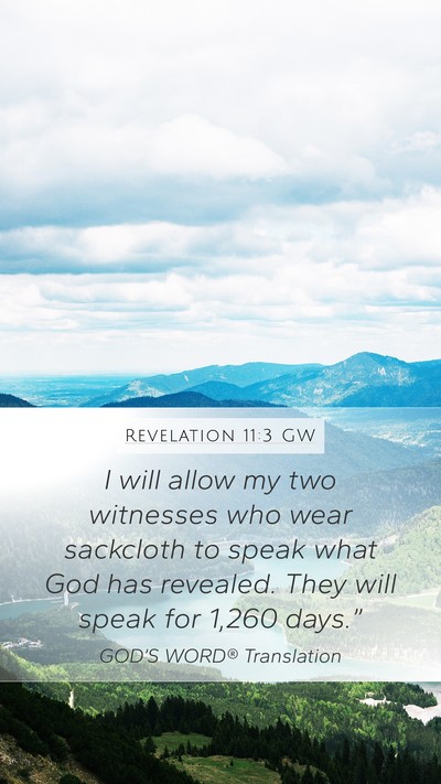 Revelation 11:3 GW Bible Verse Image