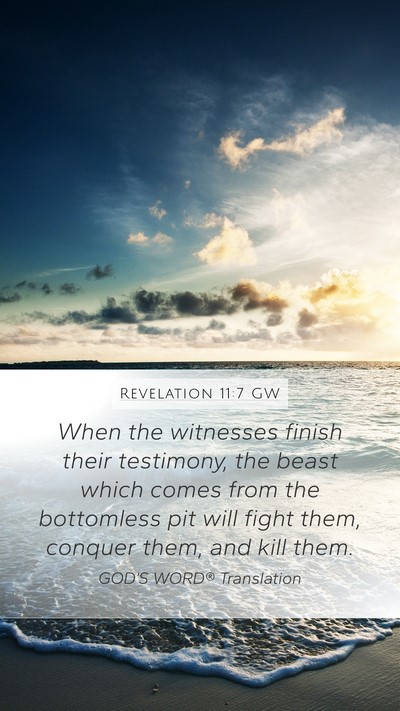 Revelation 11:7 GW Bible Verse Image