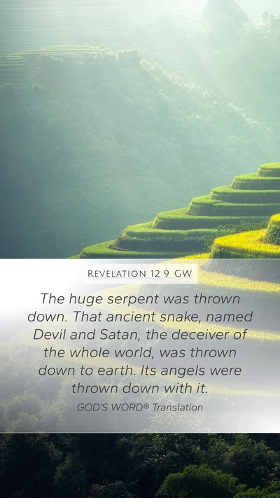 Revelation 12:9 GW Bible Verse Image