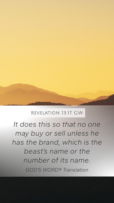 Revelation 13:17 GW Bible Verse Image