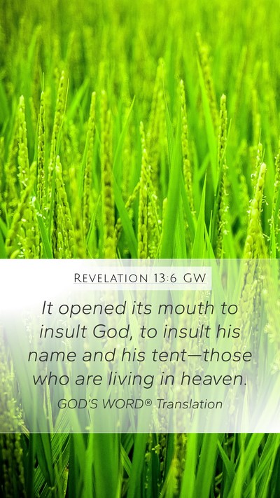 Revelation 13:6 GW Bible Verse Image
