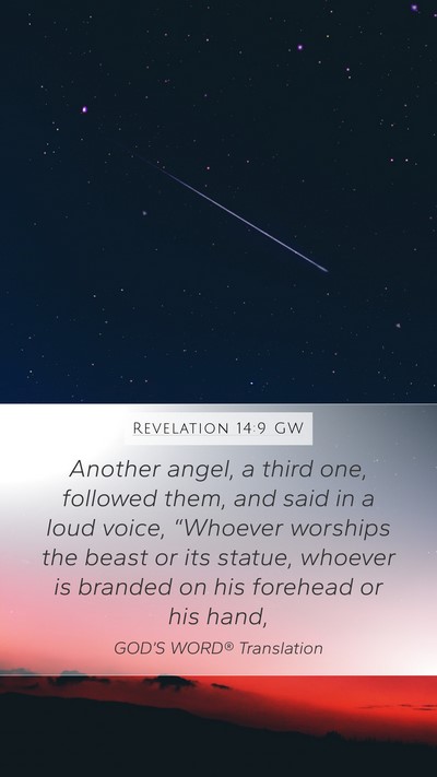 Revelation 14:9 GW Bible Verse Image