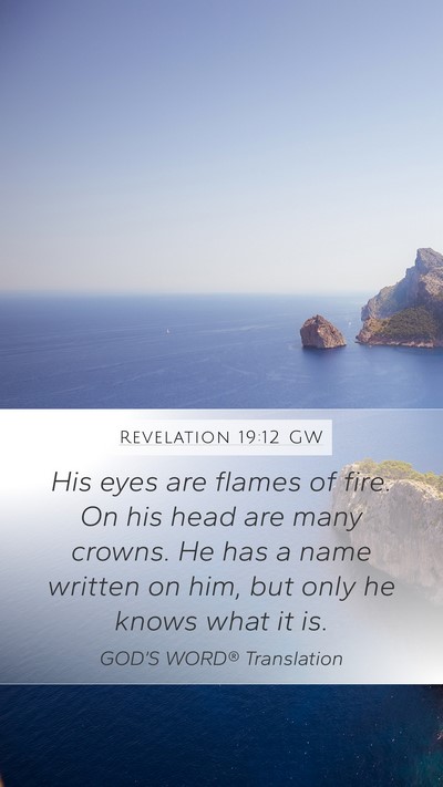 Revelation 19:12 GW Bible Verse Image