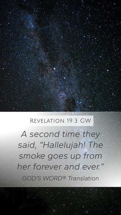 Revelation 19:3 GW Bible Verse Image