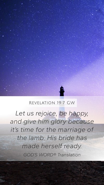 Revelation 19:7 GW Bible Verse Image