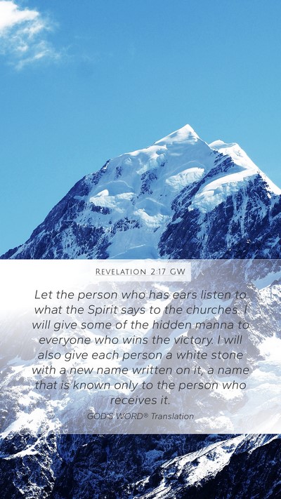 Revelation 2:17 GW Bible Verse Image