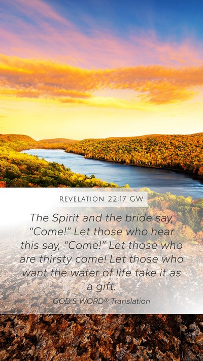 Revelation 22:17 GW Bible Verse Image
