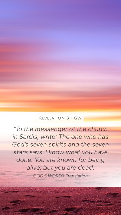 Revelation 3:1 GW Bible Verse Image
