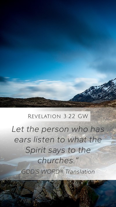 Revelation 3:22 GW Bible Verse Image