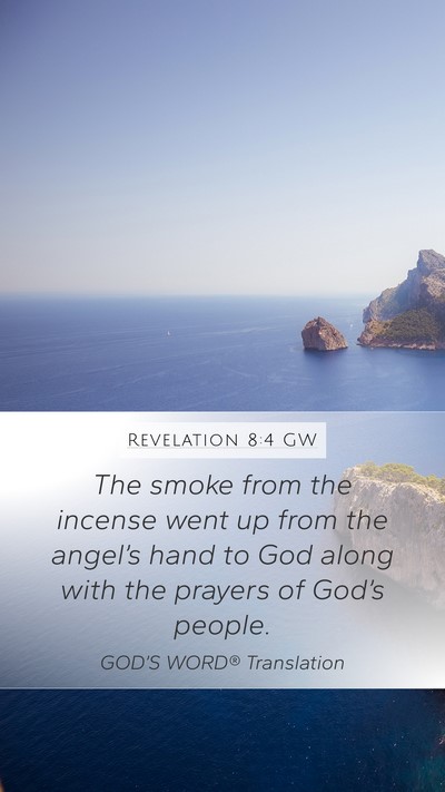 Revelation 8:4 GW Bible Verse Image