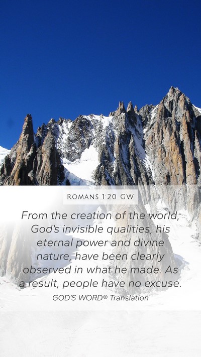 Romans 1:20 GW Bible Verse Image