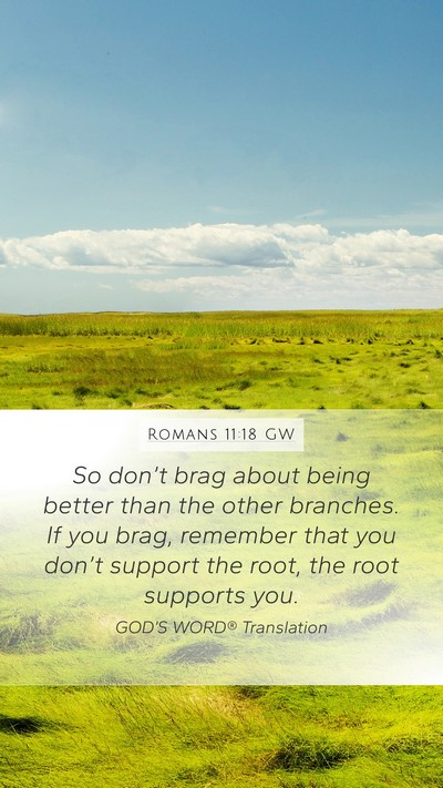Romans 11:18 GW Bible Verse Image