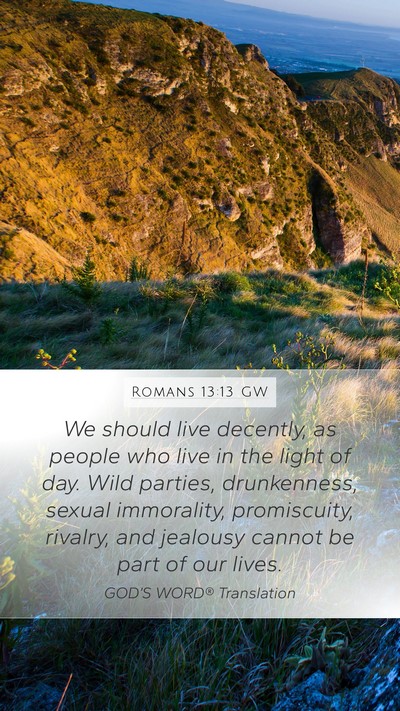 Romans 13:13 GW Bible Verse Image
