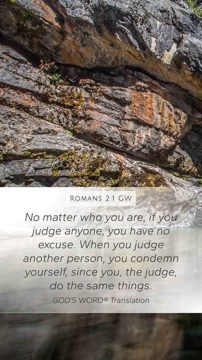 Romans 2:1 GW Bible Verse Image