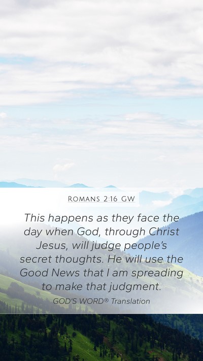 Romans 2:16 GW Bible Verse Image