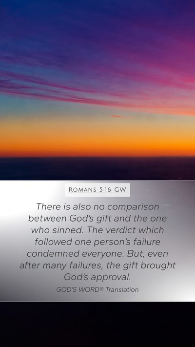 Romans 5:16 GW Bible Verse Image