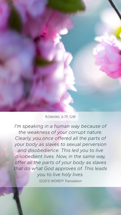 Romans 6:19 GW Bible Verse Image
