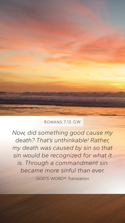 Romans 7:13 GW Bible Verse Image