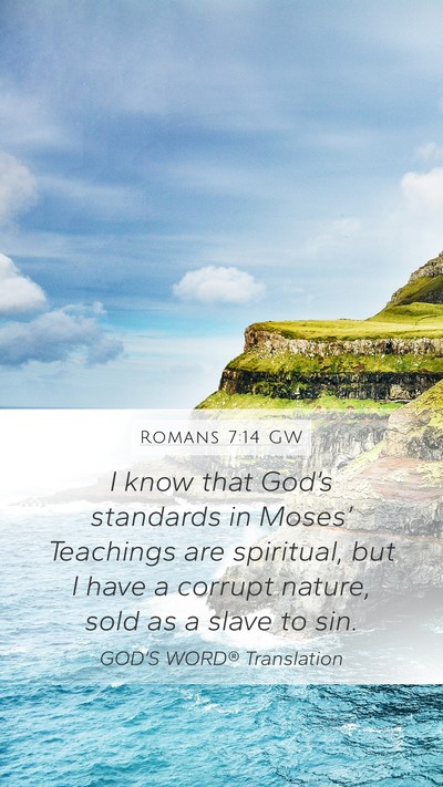 Romans 7:14 GW Bible Verse Image