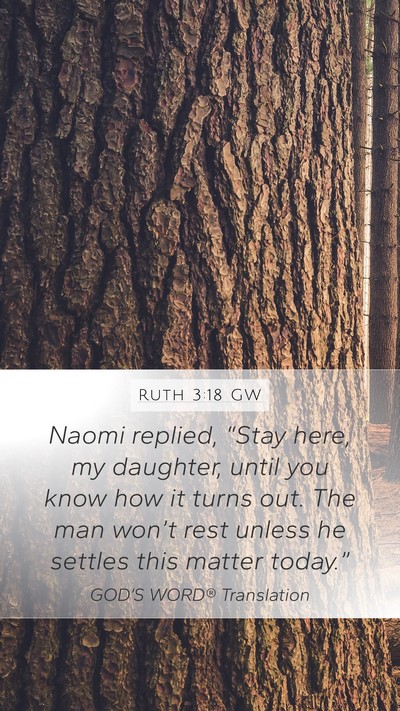 Ruth 3:18 GW Bible Verse Image