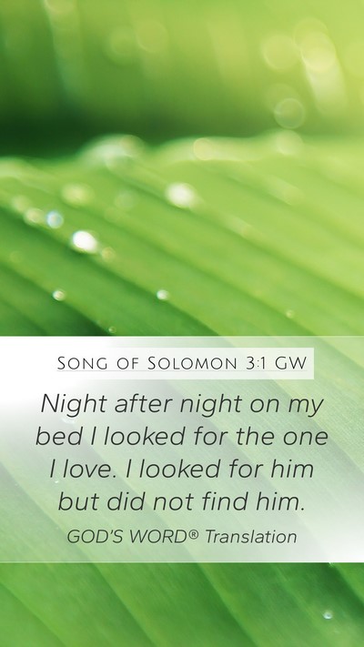 Song of Solomon 3:1 GW Bible Verse Image