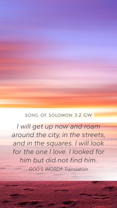Song of Solomon 3:2 GW Mobile Phone Wallpaper - I will get up now and roam around the city, in - Mobile Bible Verse Wallpaper