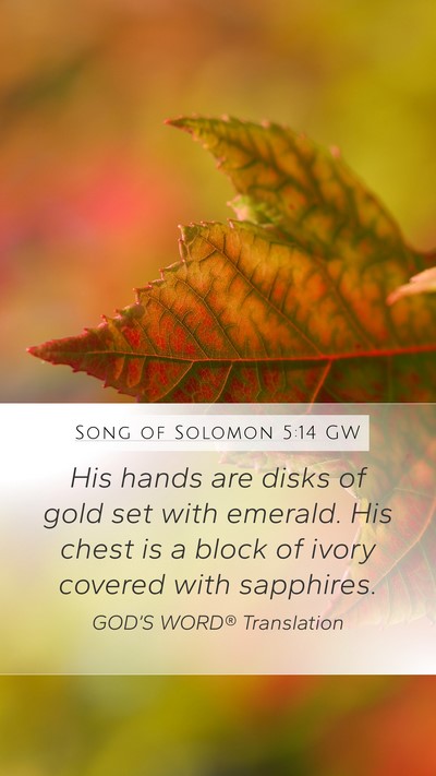 Song of Solomon 5:14 GW Bible Verse Image