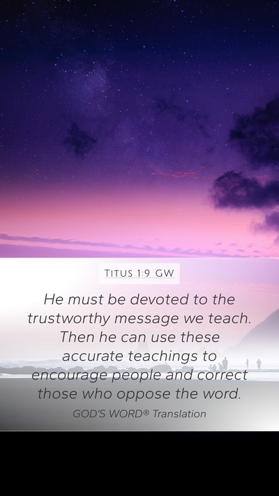 Titus 1:9 GW Bible Verse Image
