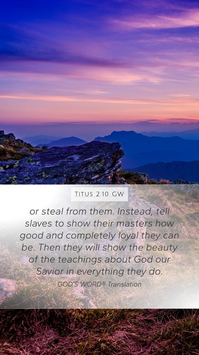 Titus 2:10 GW Bible Verse Image
