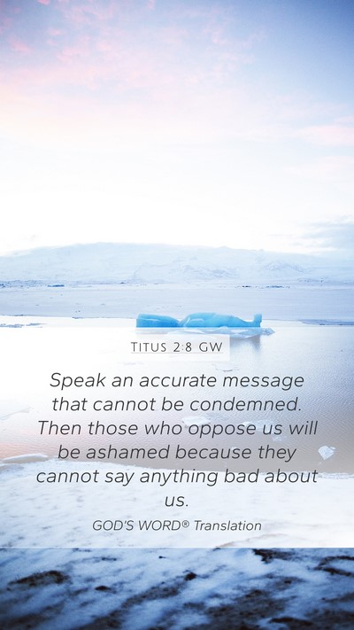 Titus 2:8 GW Bible Verse Image