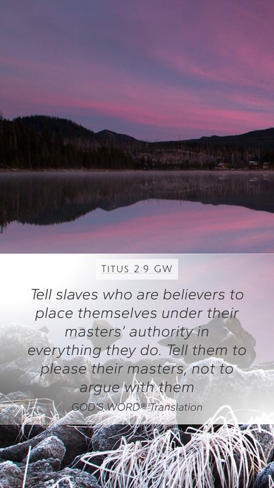 Titus 2:9 GW Bible Verse Image