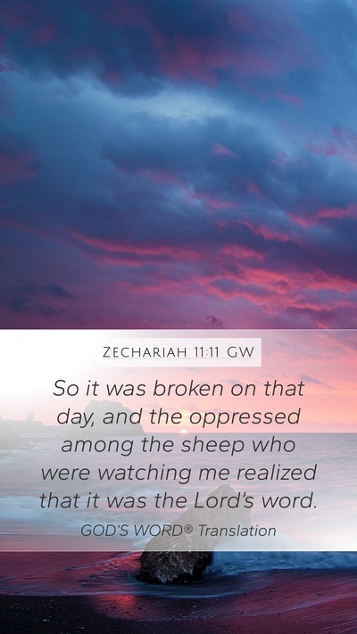 Zechariah 11:11 GW Bible Verse Image