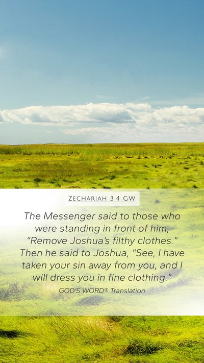 Zechariah 3:4 GW Bible Verse Image